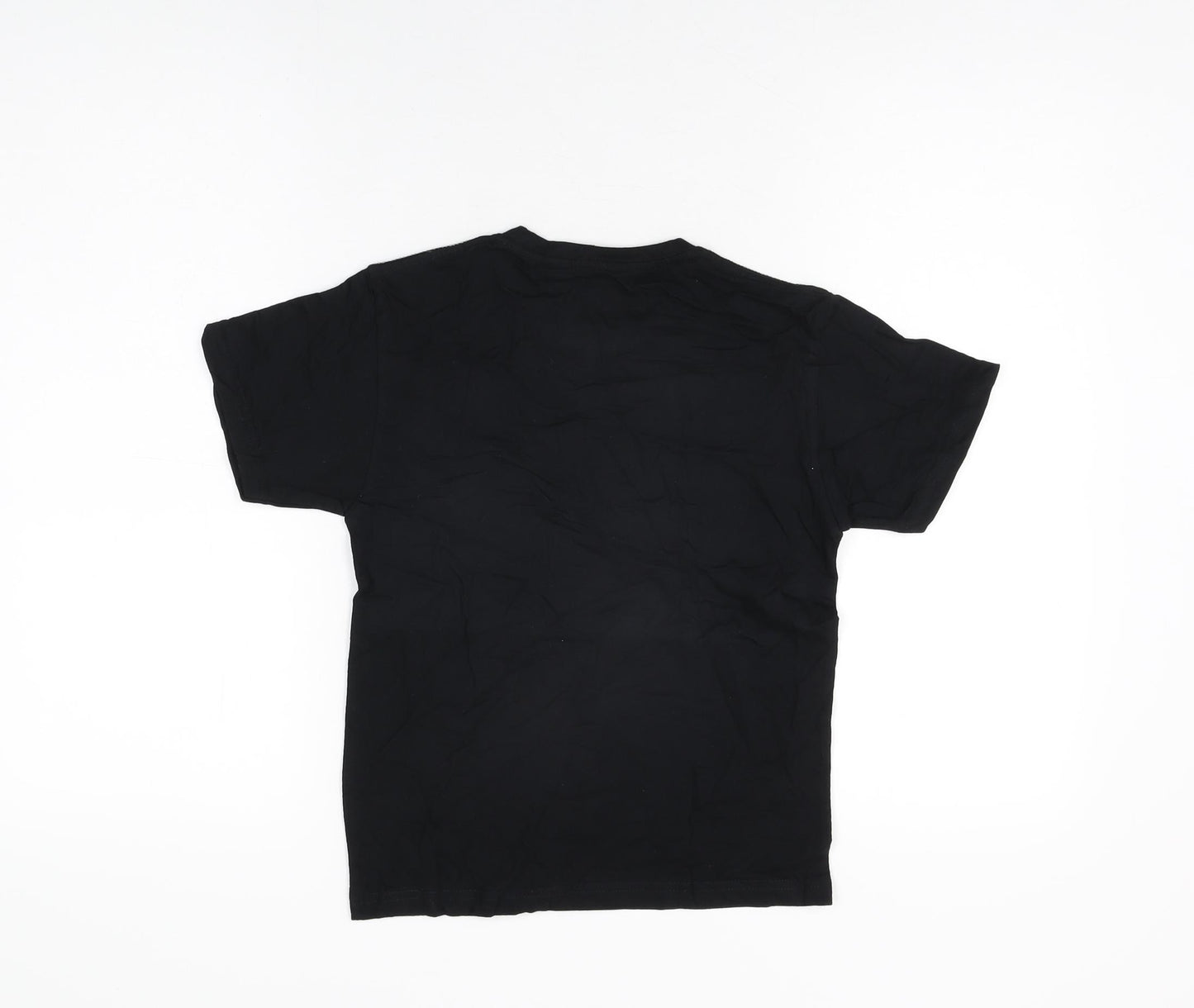 UFC Boys Black Cotton Basic T-Shirt Size 8-9 Years Round Neck Pullover