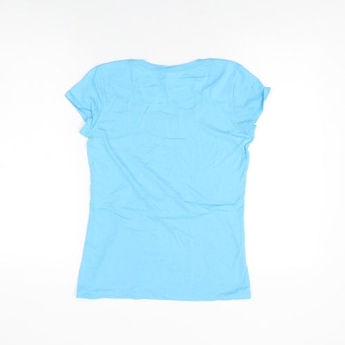 Bella + Canvas Womens Blue Cotton Basic T-Shirt Size S Round Neck