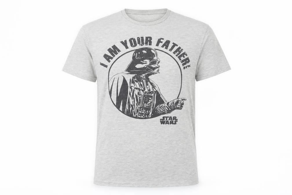 Star Wars Mens Grey Cotton T-Shirt Size S Round Neck