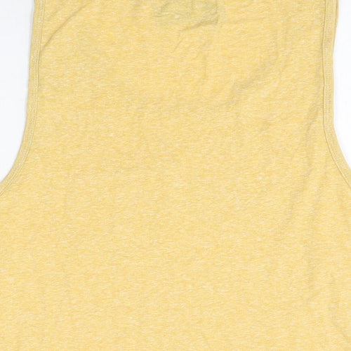 Zara Womens Yellow Cotton Basic Tank Size L Scoop Neck