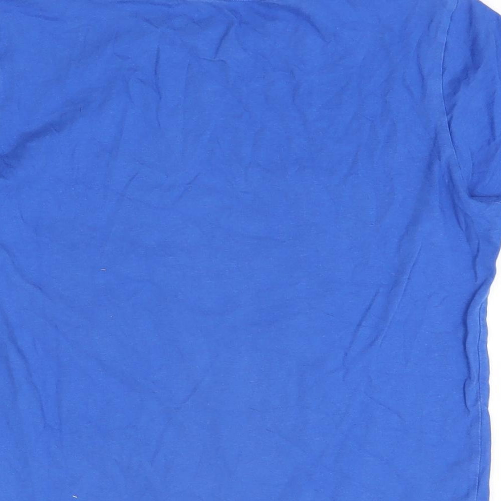 adidas Boys Blue Cotton Basic T-Shirt Size 11-12 Years Round Neck Pullover