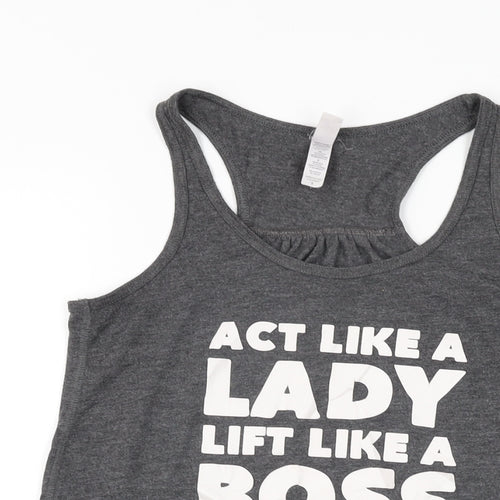 Bella + Canvas Womens Grey Polyester Basic Tank Size S Round Neck Pullover
