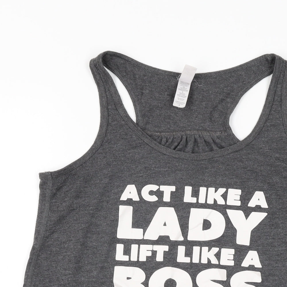 Bella + Canvas Womens Grey Polyester Basic Tank Size S Round Neck Pullover