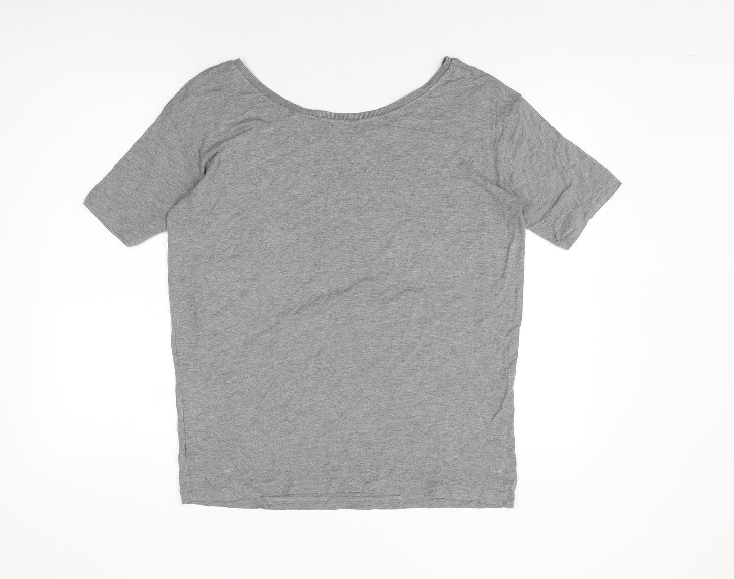 NEXT Womens Grey Viscose Basic T-Shirt Size 8 Round Neck
