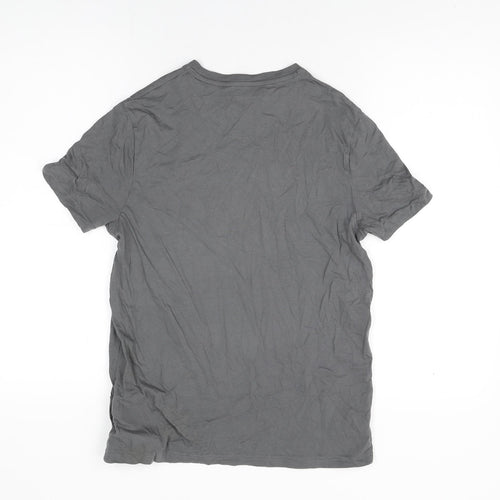 US Polo Assn. Mens Grey Cotton T-Shirt Size S Round Neck
