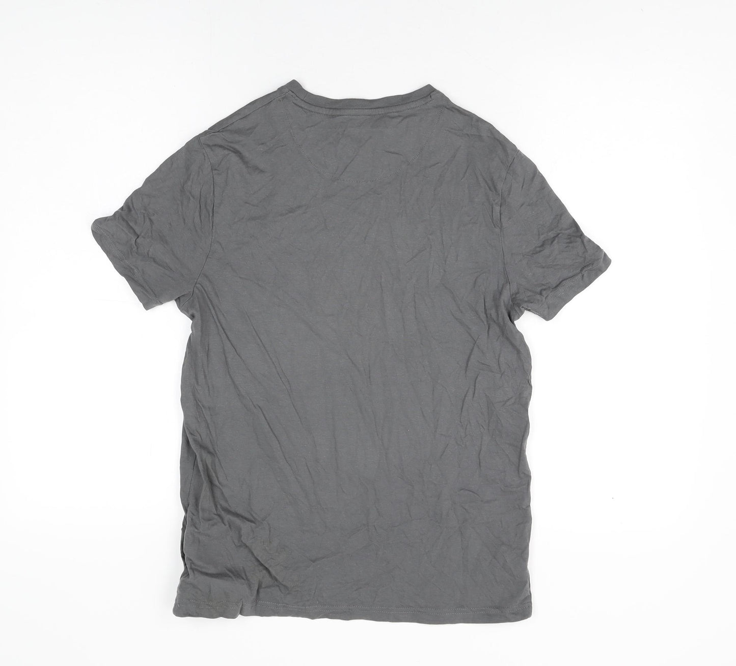 US Polo Assn. Mens Grey Cotton T-Shirt Size S Round Neck