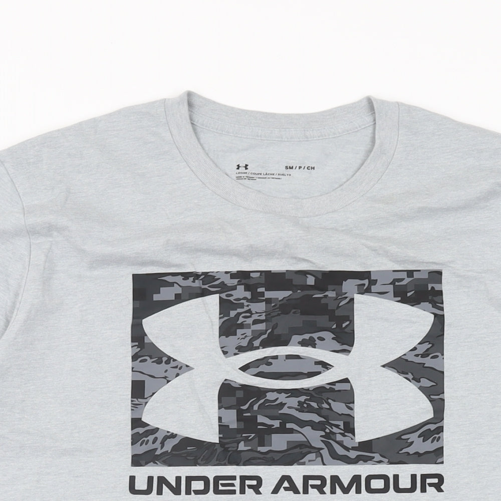 Under armour Mens Grey Cotton T-Shirt Size S Round Neck