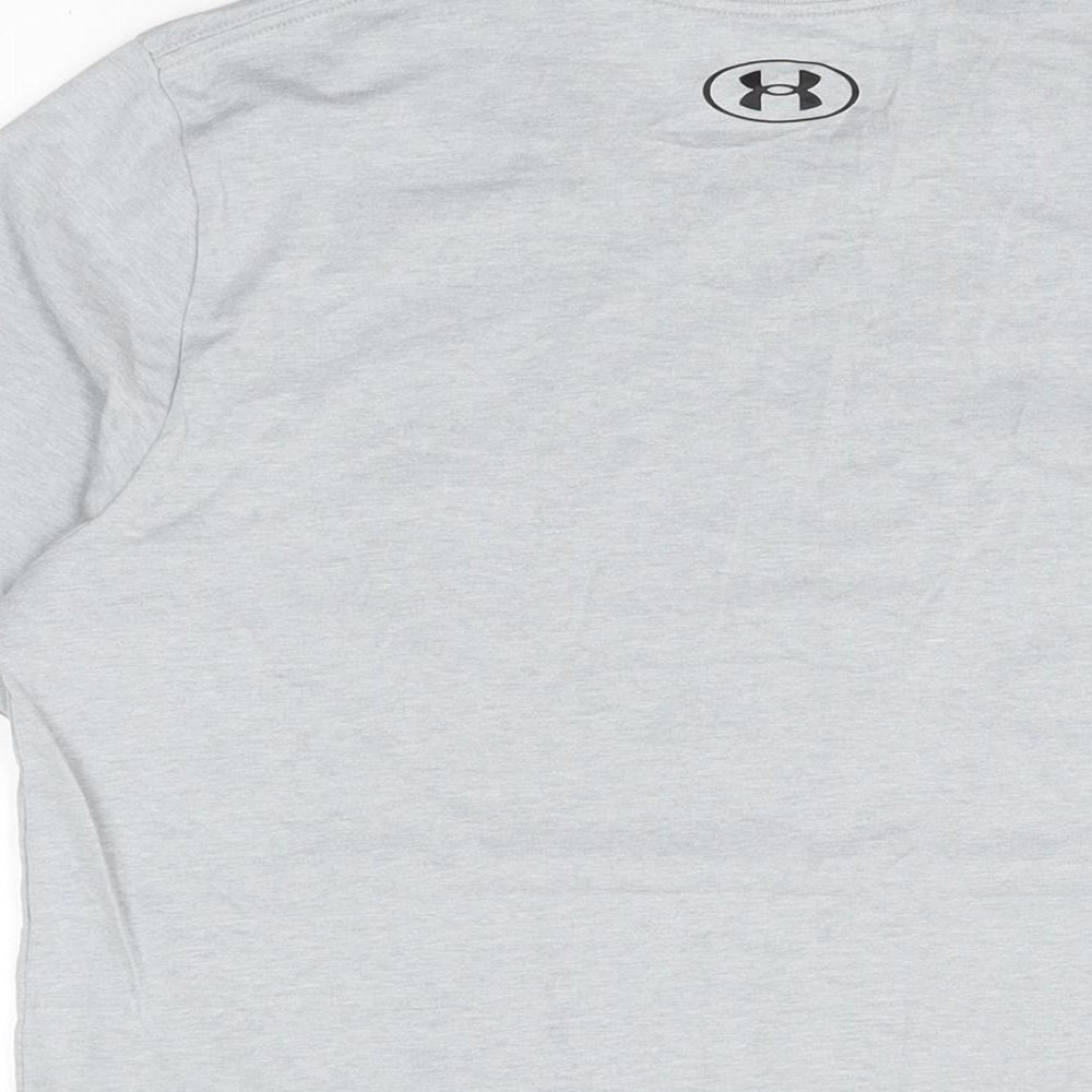 Under armour Mens Grey Cotton T-Shirt Size S Round Neck