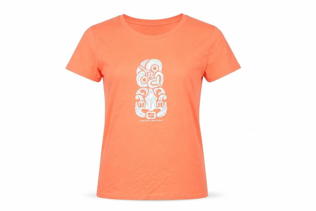Global Culture Womens Orange Cotton Basic T-Shirt Size S Round Neck