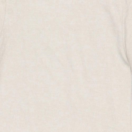 Zara Womens Beige Cotton Shift Size M High Neck Pullover