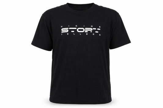 Front view of H&M men’s black cotton t-shirt, size XL, round neck