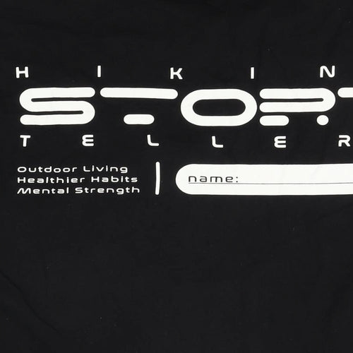 H&M Mens Black Cotton T-Shirt Size XL Round Neck