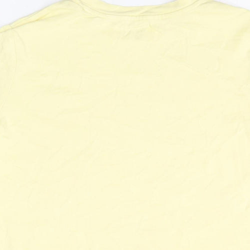 John Lewis Womens Yellow Cotton Basic T-Shirt Size 12 Round Neck