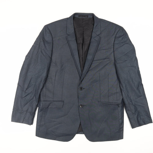 OneSixFive Mens Blue Polyester Jacket Suit Jacket Size 42 Regular