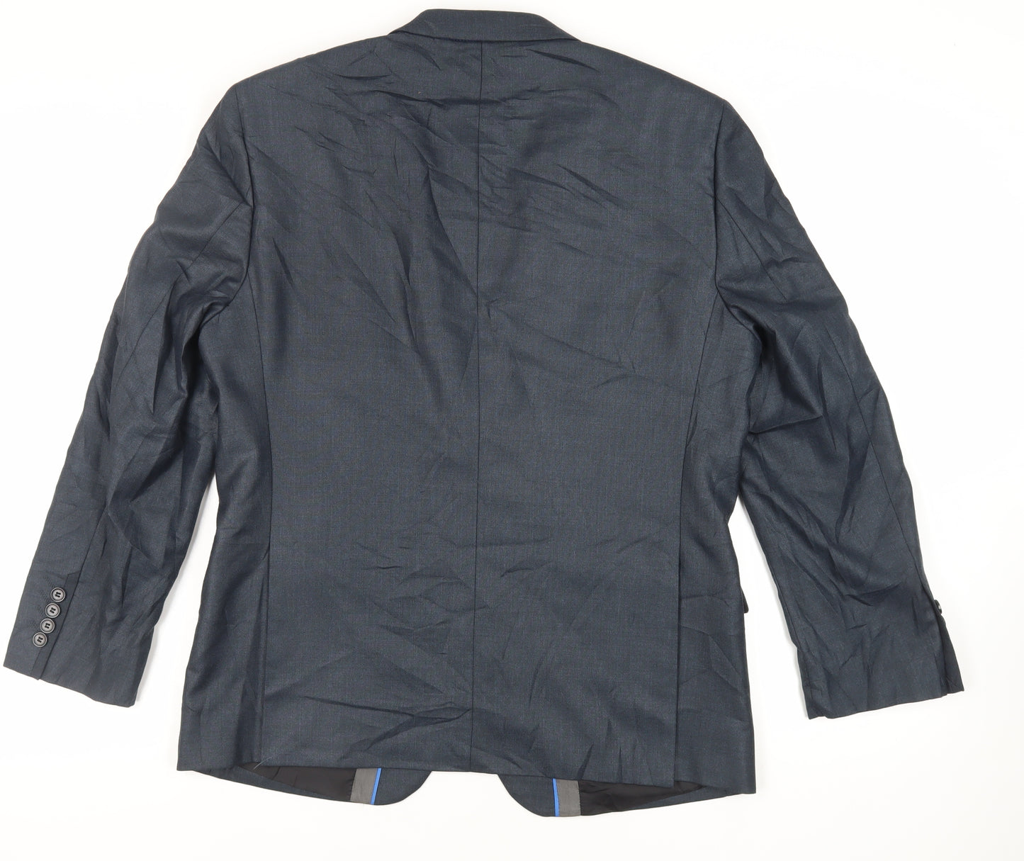OneSixFive Mens Blue Polyester Jacket Suit Jacket Size 42 Regular