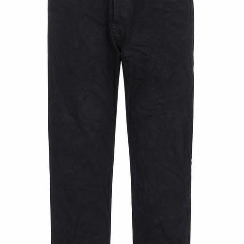 Aztec Mens Black Cotton Straight Jeans Size 38 in L31 in Regular Zip