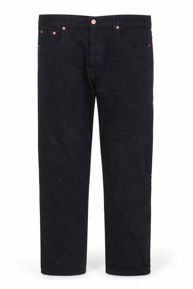 Aztec Mens Black Cotton Straight Jeans Size 38 in L31 in Regular Zip