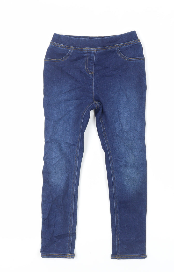 Nutmeg Girls Blue Cotton Jegging Jeans Size 5-6 Years Regular - Elasticated Waist