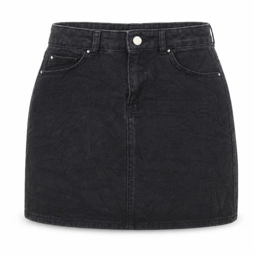 Denim & Co. Womens Black Cotton Mini Skirt Size 10 Zip - Pockets