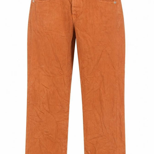 Find Womens Orange Cotton Mom Jeans Size 28 in L32 in Regular Zip