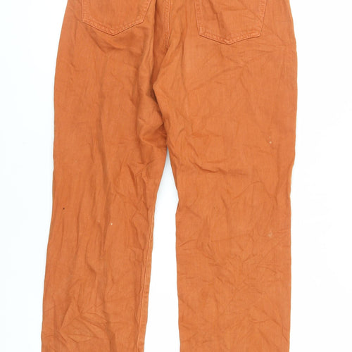 Find Womens Orange Cotton Mom Jeans Size 28 in L32 in Regular Zip