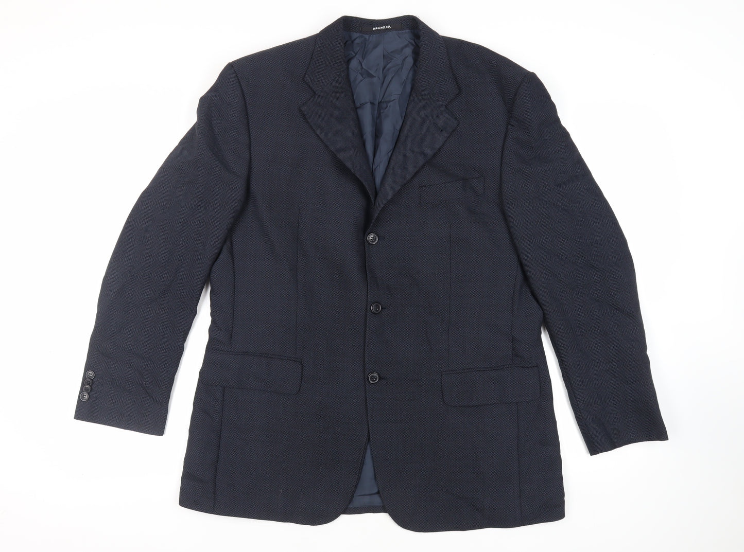 Baumler Mens Blue Wool Jacket Suit Jacket Size 44 Regular