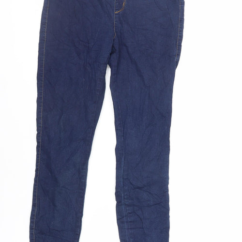 Denim & Co. Womens Blue Cotton Jegging Jeans Size 12 L27 in Regular - Elasticated Waist