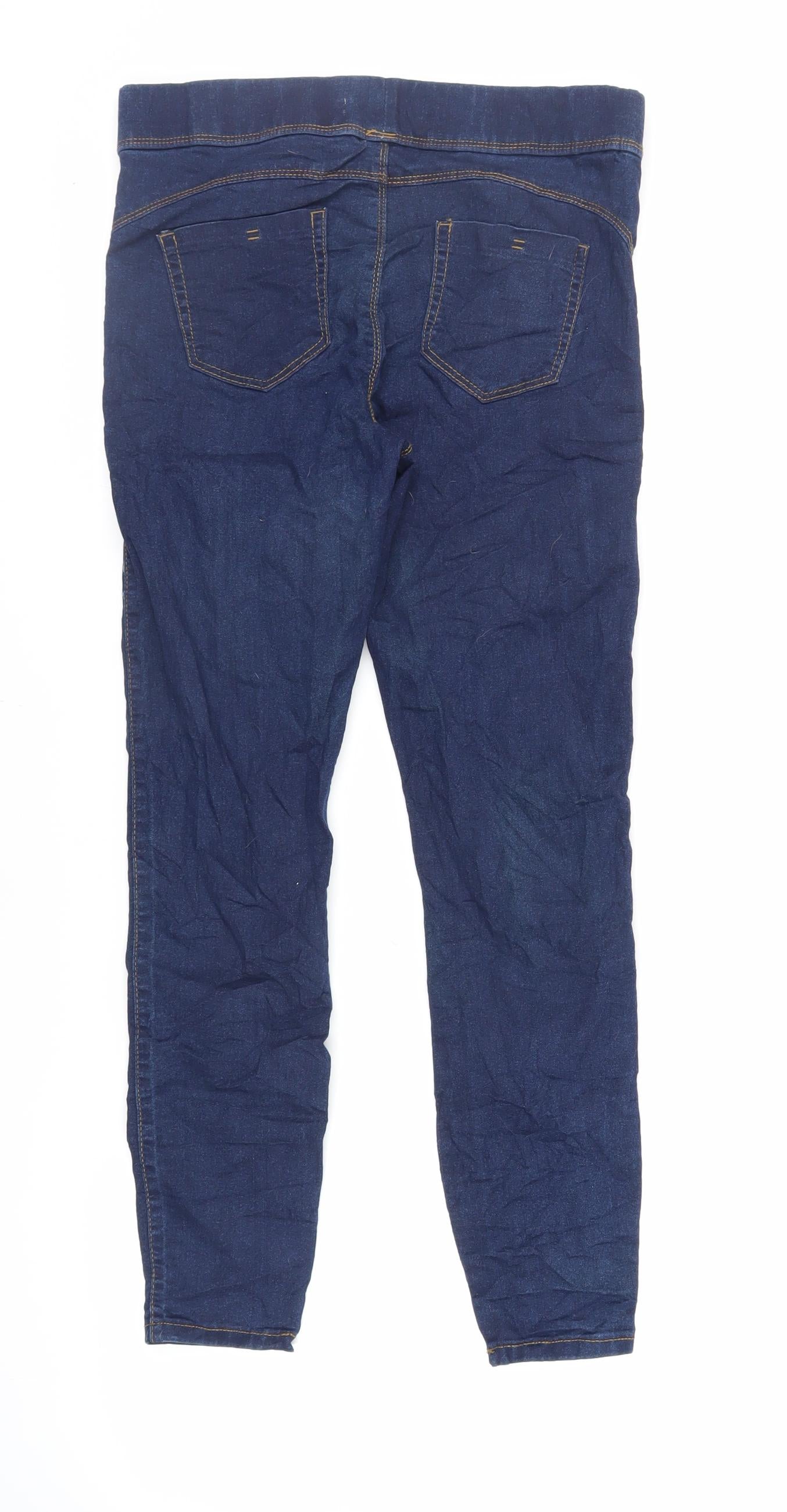Denim & Co. Womens Blue Cotton Jegging Jeans Size 12 L27 in Regular - Elasticated Waist