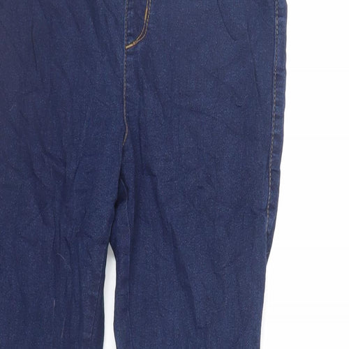 Denim & Co. Womens Blue Cotton Jegging Jeans Size 12 L27 in Regular - Elasticated Waist