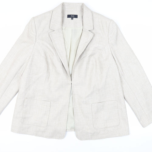 EWM Womens Beige Jacket Blazer Size 20 Hook & Eye