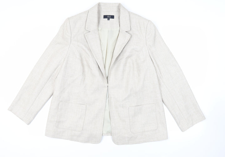 EWM Womens Beige Jacket Blazer Size 20 Hook & Eye