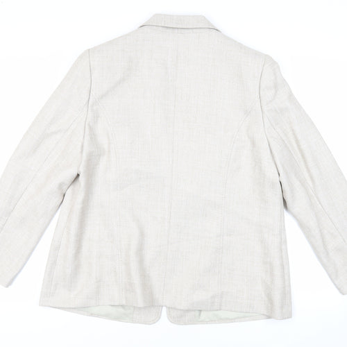 EWM Womens Beige Jacket Blazer Size 20 Hook & Eye