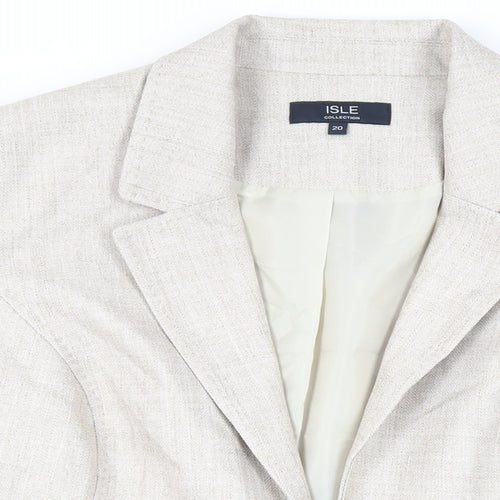 EWM Womens Beige Jacket Blazer Size 20 Hook & Eye
