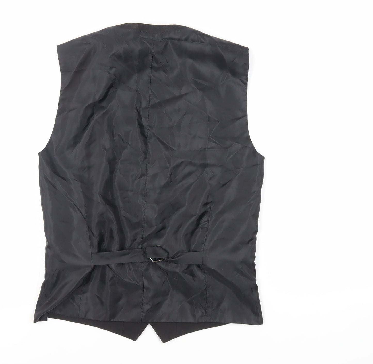 NEXT Mens Black Polyester Jacket Suit Waistcoat Size 36 Regular
