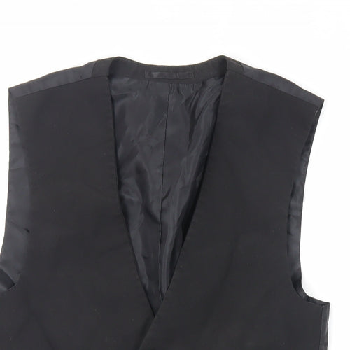 NEXT Mens Black Polyester Jacket Suit Waistcoat Size 36 Regular