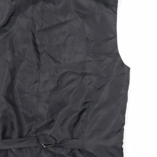 NEXT Mens Black Polyester Jacket Suit Waistcoat Size 36 Regular
