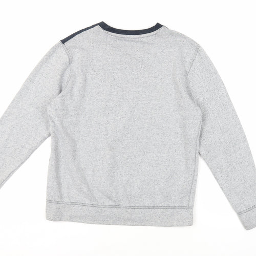 Flip Back Boys Grey Cotton Pullover Sweatshirt Size 15-16 Years Pullover