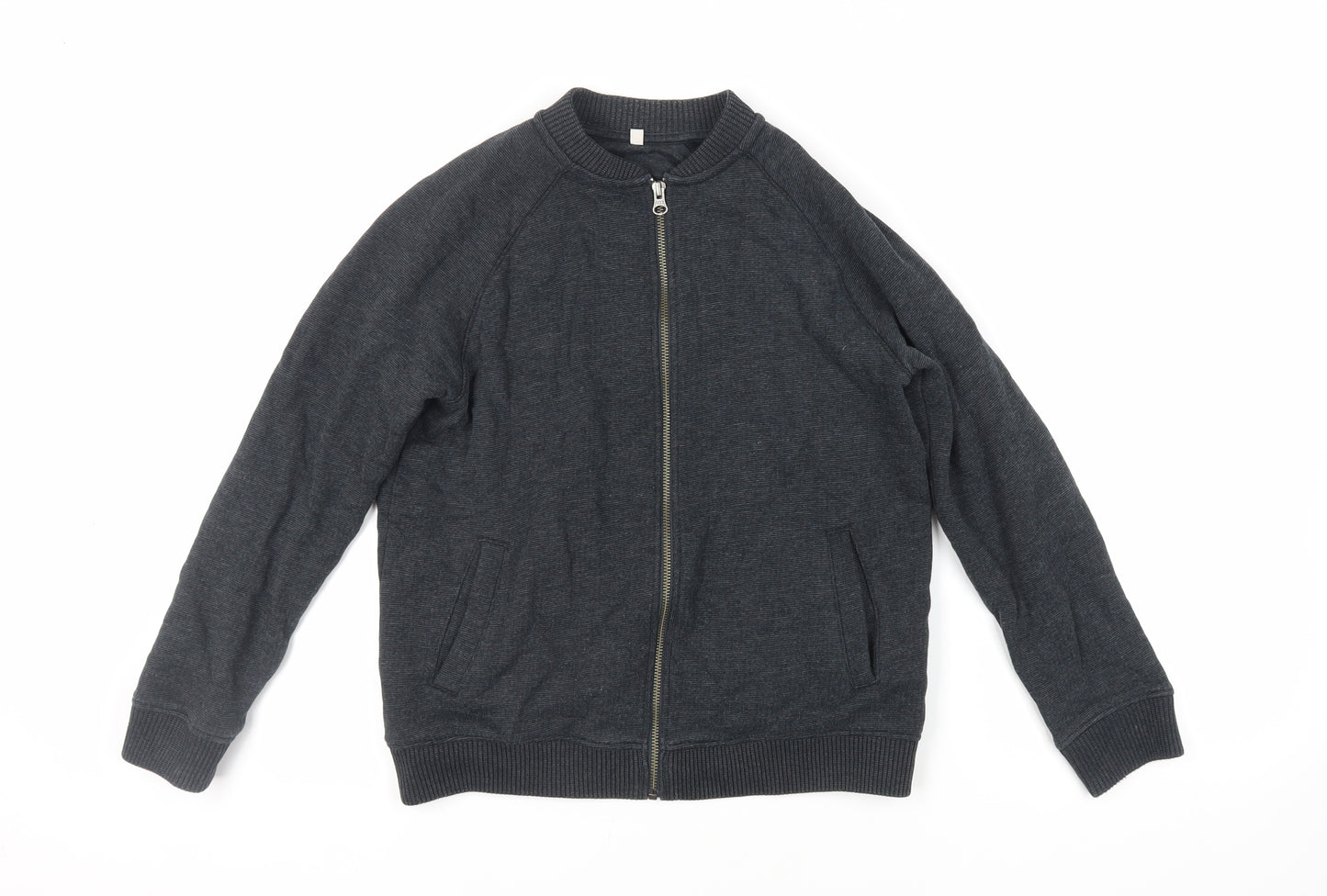 Marks and Spencer Boys Grey Cotton Full Zip Sweatshirt Size 11-12 Years Zip - Pockets