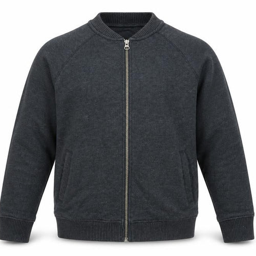 Marks and Spencer Boys Grey Cotton Full Zip Sweatshirt Size 11-12 Years Zip - Pockets