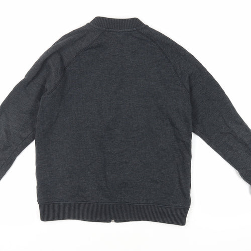 Marks and Spencer Boys Grey Cotton Full Zip Sweatshirt Size 11-12 Years Zip - Pockets
