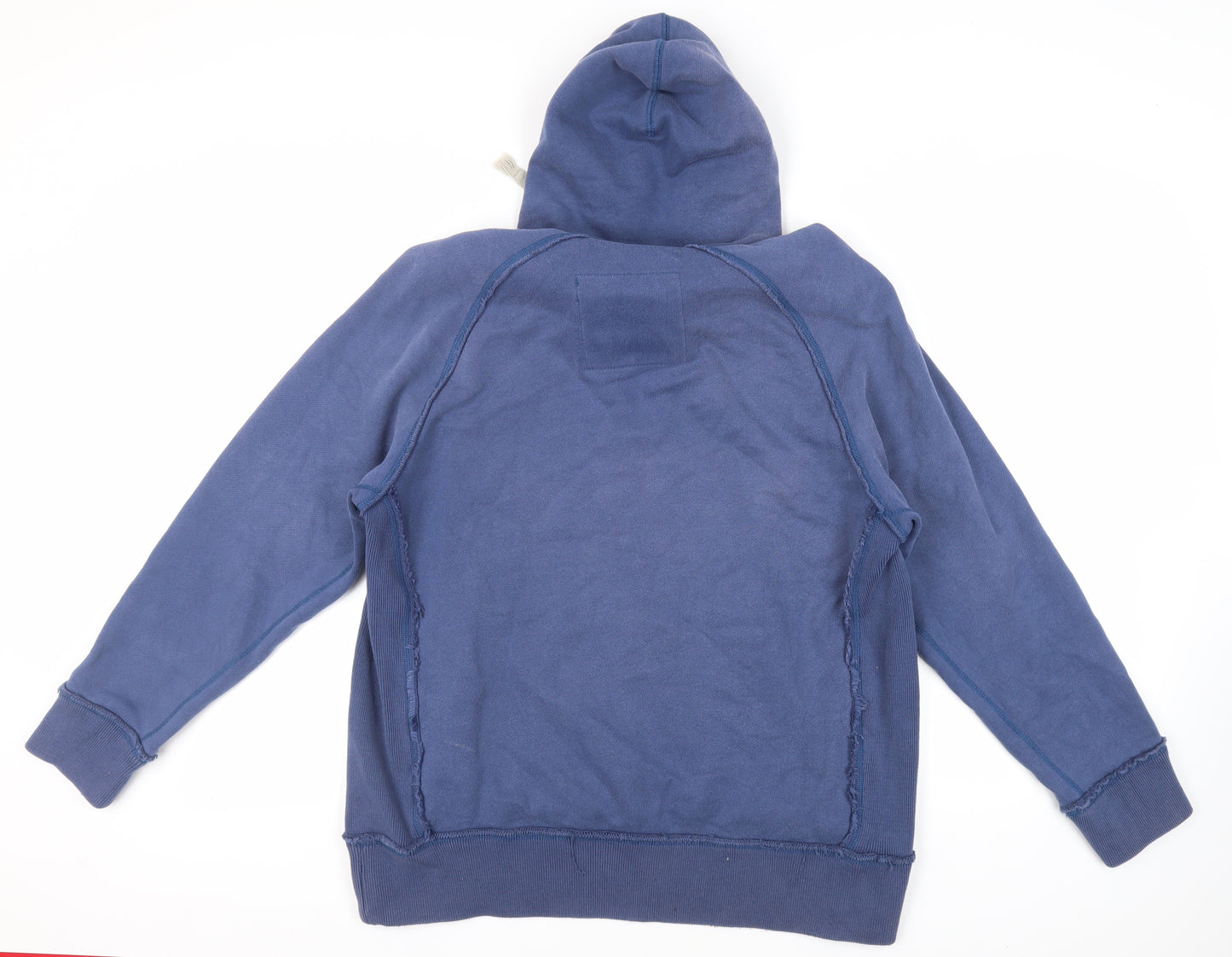 Marks and Spencer Mens Blue Cotton Pullover Hoodie Size L