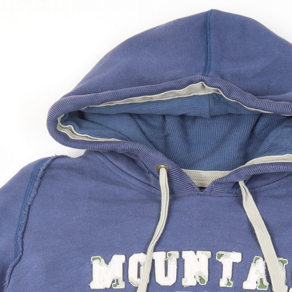 Marks and Spencer Mens Blue Cotton Pullover Hoodie Size L