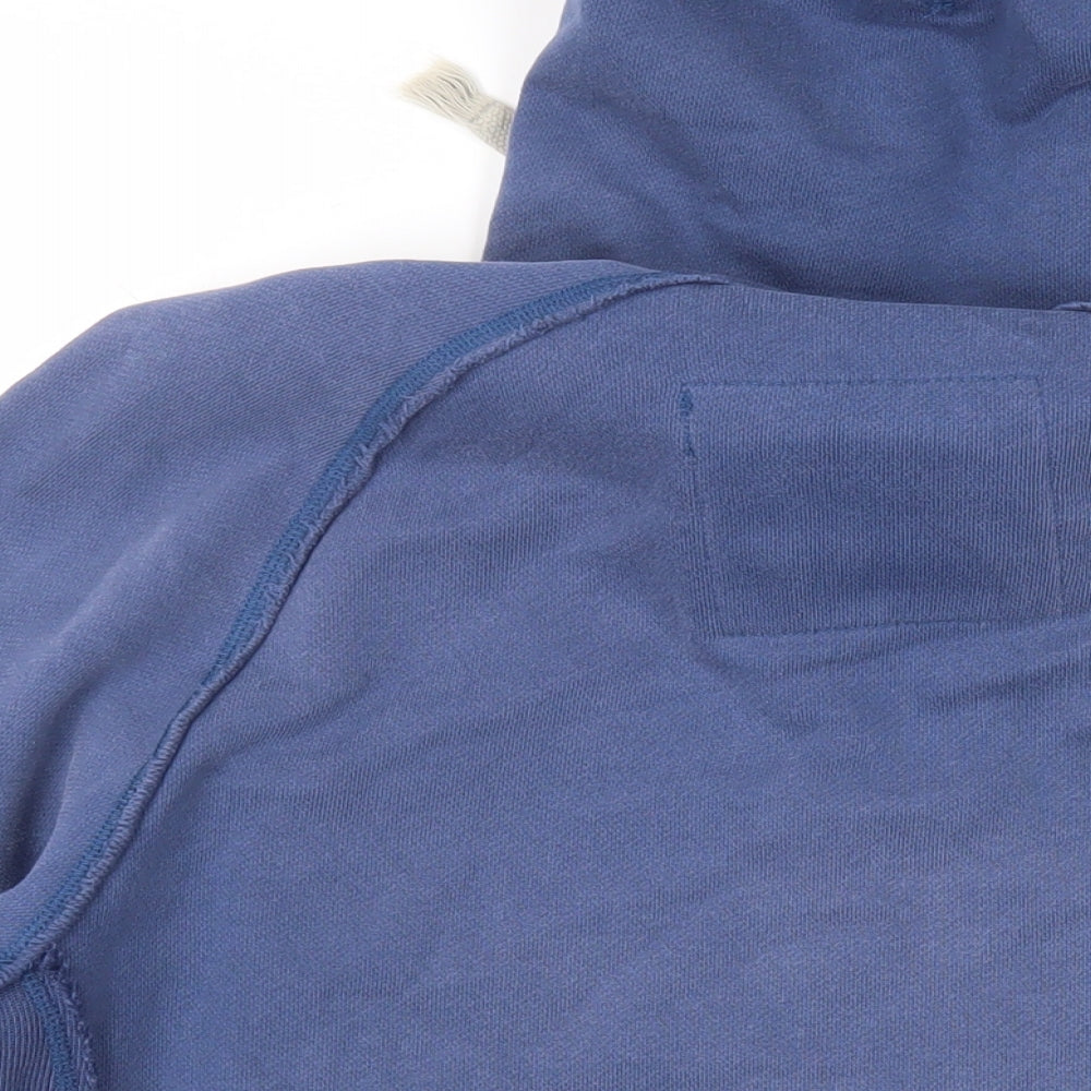 Marks and Spencer Mens Blue Cotton Pullover Hoodie Size L