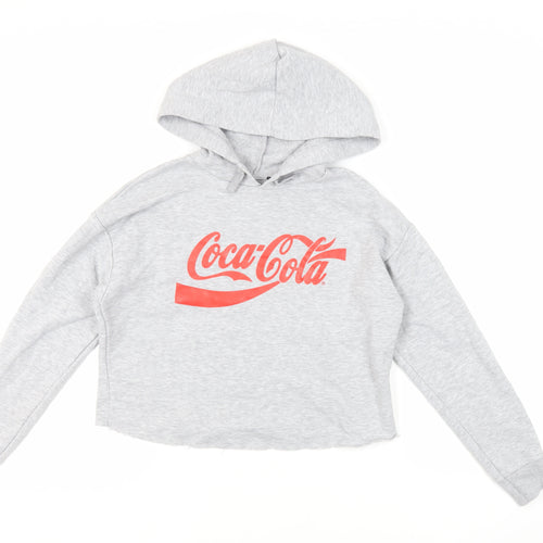 New Look Girls Grey Polyester Pullover Hoodie Size 12-13 Years Pullover - Coca-Cola