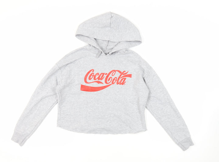 New Look Girls Grey Polyester Pullover Hoodie Size 12-13 Years Pullover - Coca-Cola