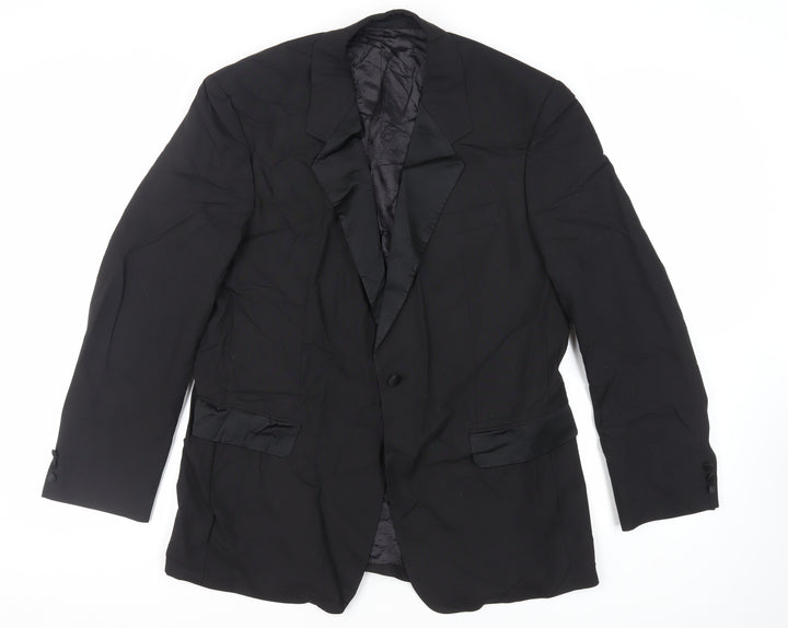 Varteks Mens Black Polyester Tuxedo Suit Jacket Size 42 Regular