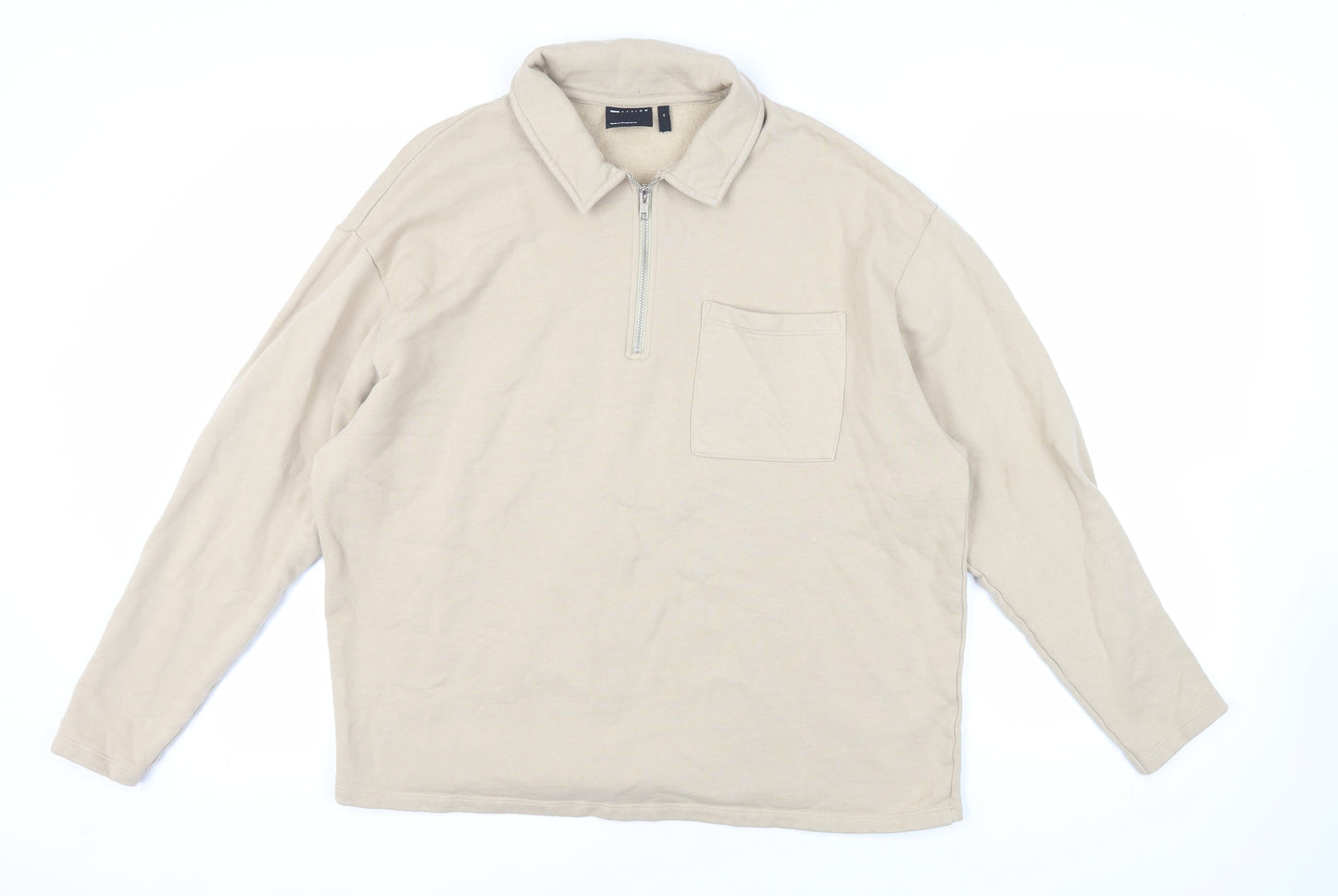 ASOS Mens Beige Cotton Pullover Sweatshirt Size M