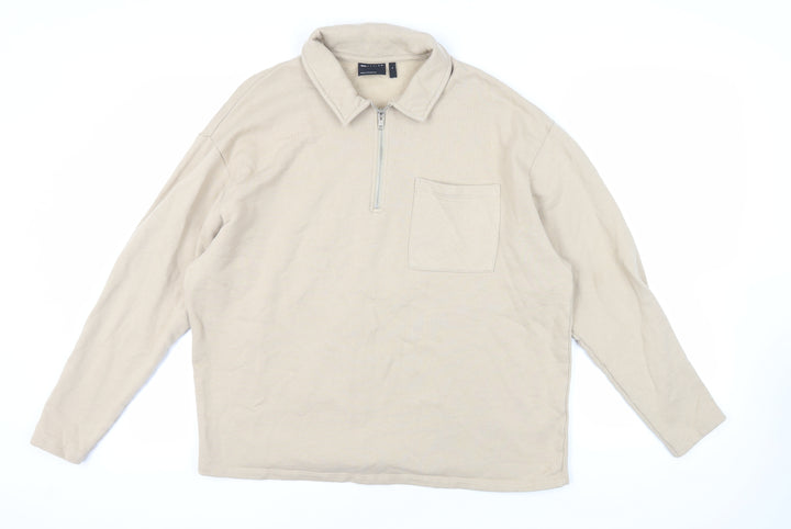 ASOS Mens Beige Cotton Pullover Sweatshirt Size M
