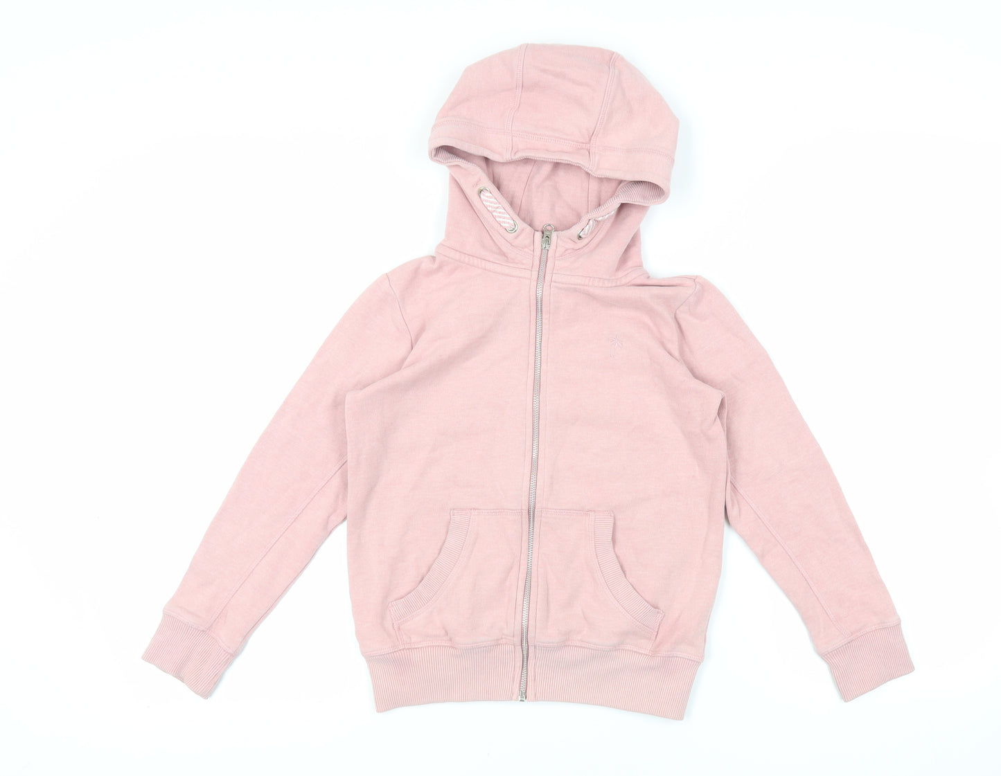 NEXT Girls Pink Cotton Full Zip Hoodie Size 9 Years Zip - Pockets