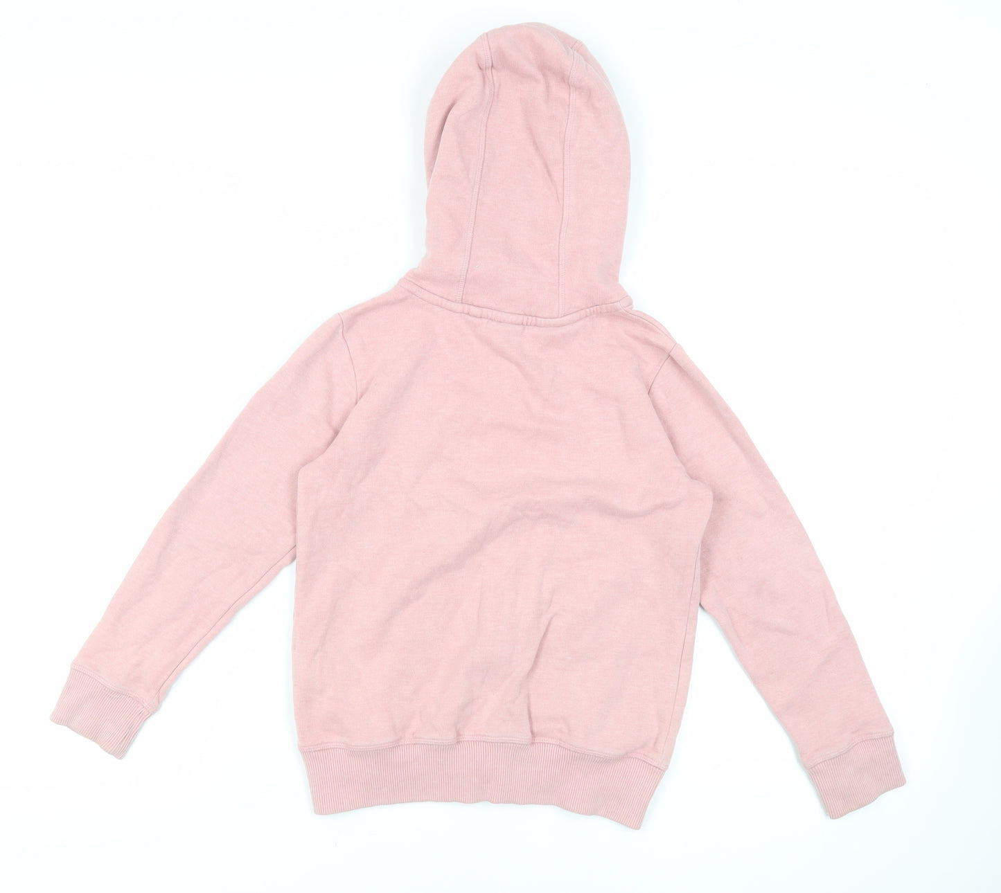 NEXT Girls Pink Cotton Full Zip Hoodie Size 9 Years Zip - Pockets